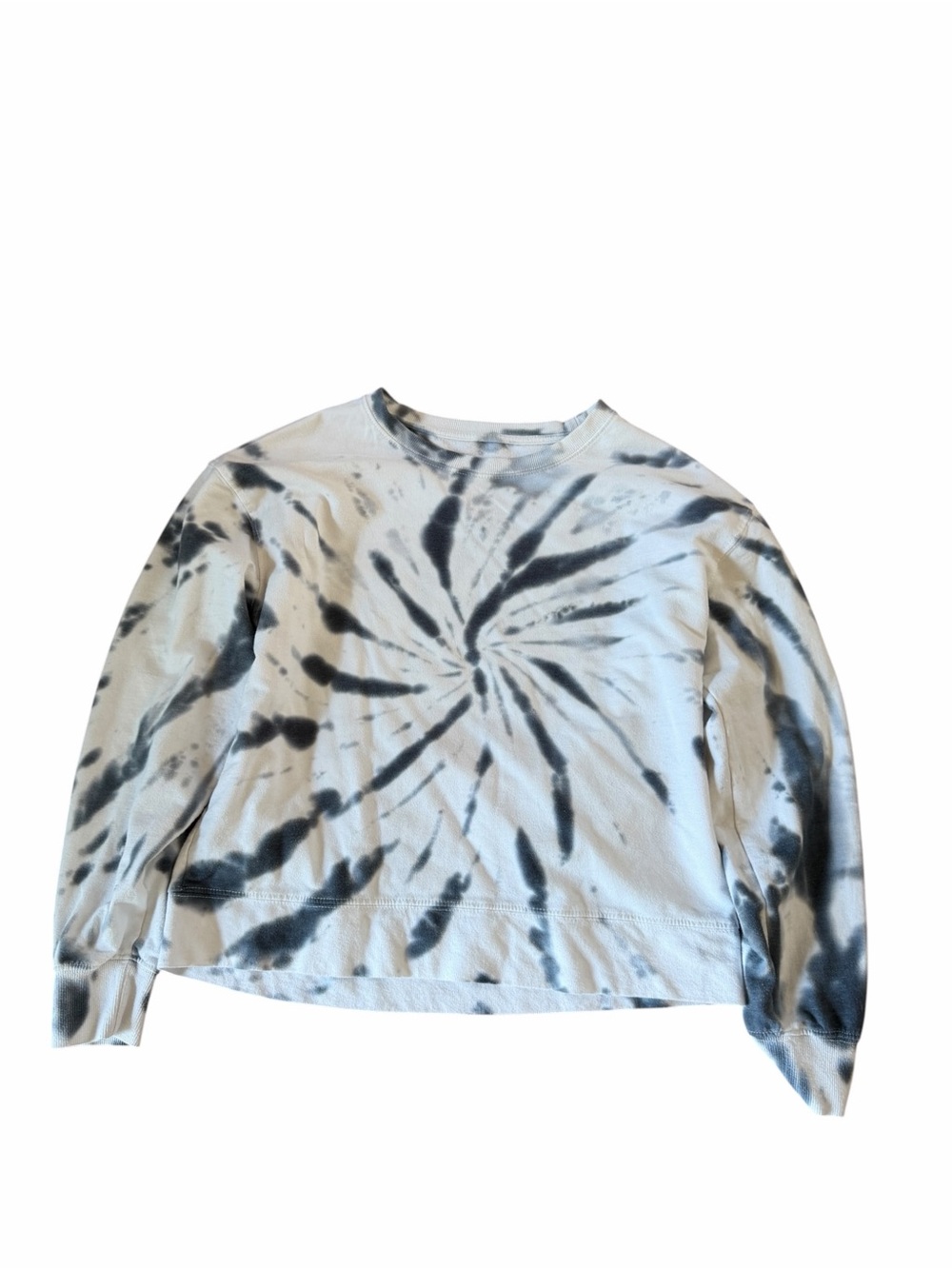 Blue & White Spiral Tie-Dye Crewneck Sweatshirt